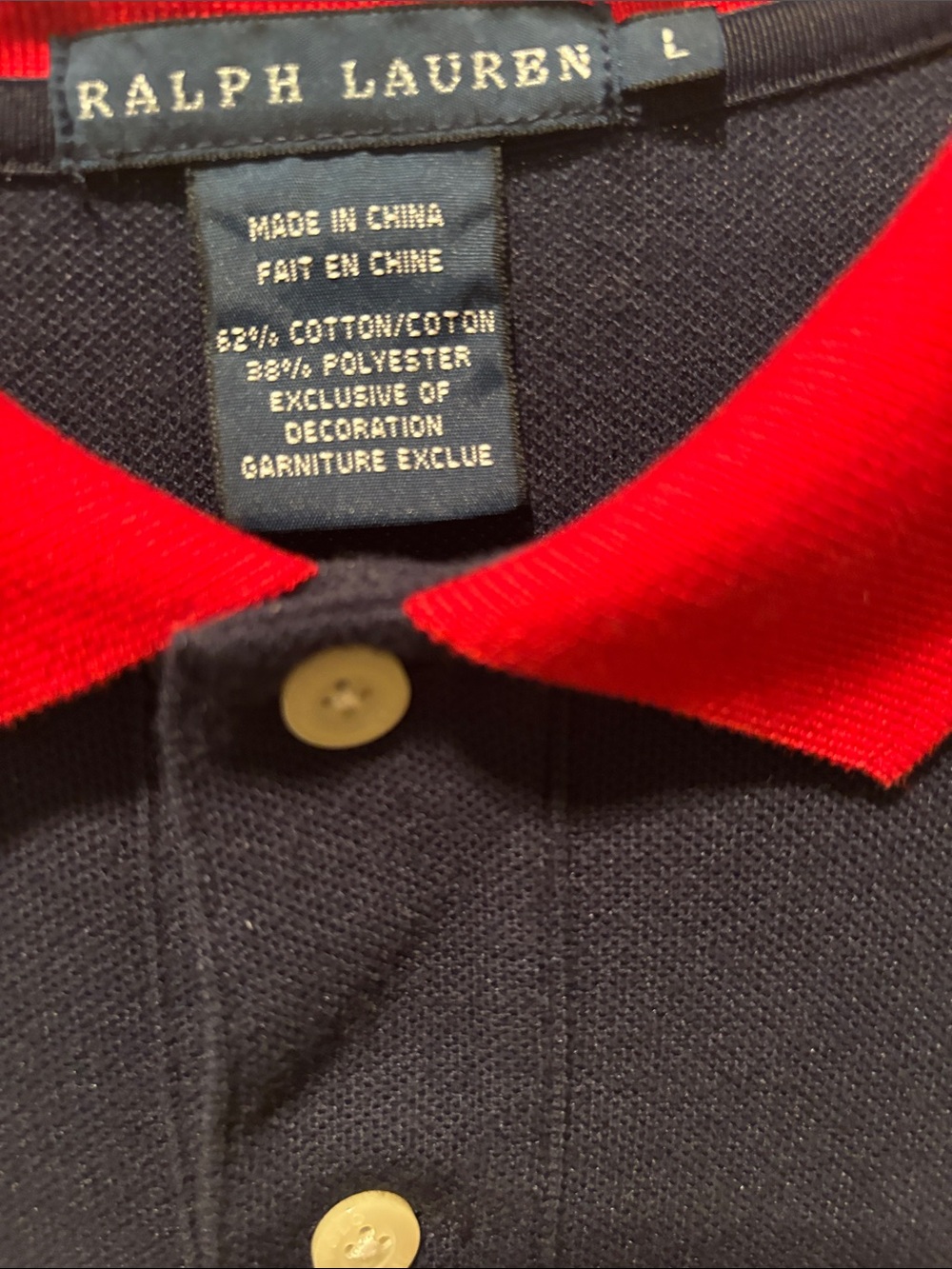 Vintage Ralph Lauren 2010 US Open Polo Shirt with Diagonal Color-Block Design Lg - Picture 4 of 8